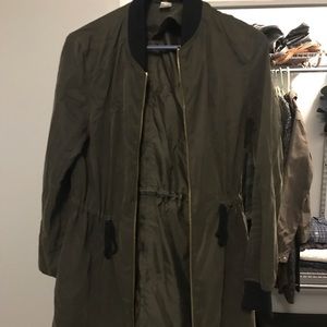 Army green zip up jacket
